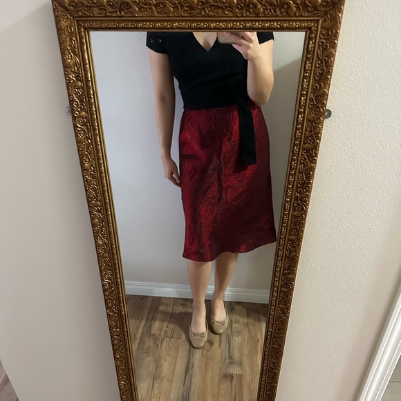 Vintage garage satin effect flare midi skirt - Picture 6 of 8
